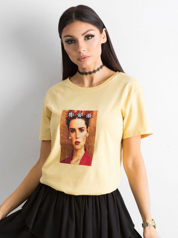 Wholesale Yellow T-shirt with print