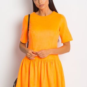 Wholesale Fluo orange suede dress