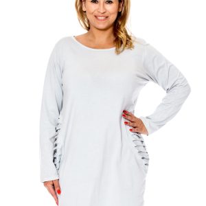 Wholesale Light Grey Plus Size Cut Out Dress