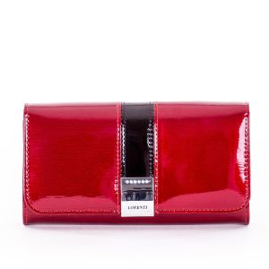 Wholesale Women's wallet lacquered red with decorative clasp