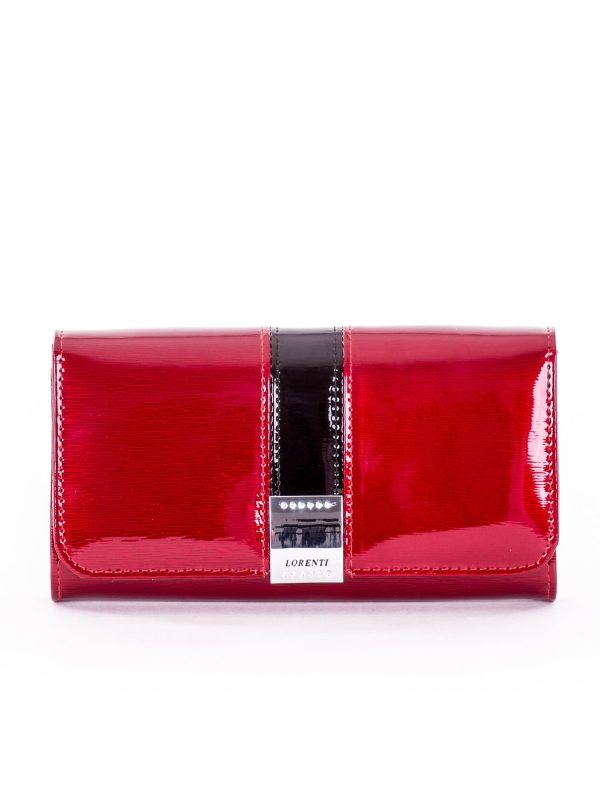 Wholesale Women's wallet lacquered red with decorative clasp