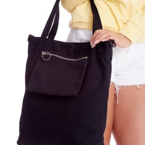 Wholesale Black Fabric Bag with Detachable Strap