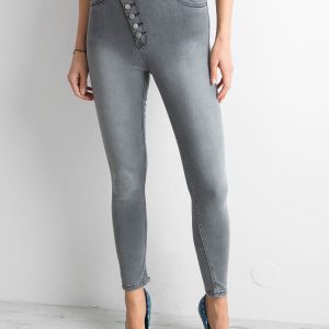 Wholesale Grey high waist skinny jeans