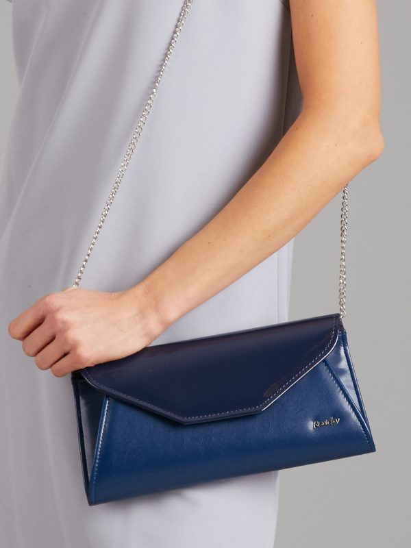 Wholesale Navy blue eco leather clutch