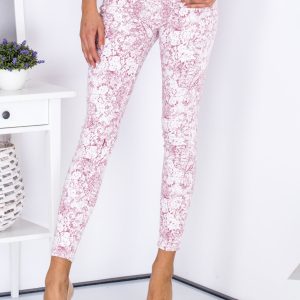 Wholesale Burgundy Patterned Pants