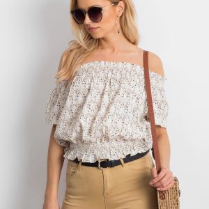 Wholesale Beige Spanish blouse with patterns