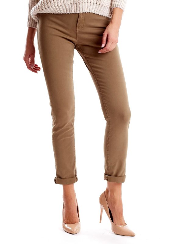 Wholesale Khaki Straight Fit Women's Pants