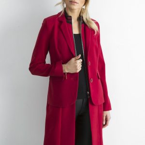 Wholesale BY O LA LA Red long coat jacket