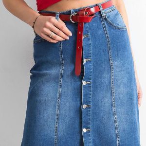 Wholesale Blue trapezoidal denim skirt