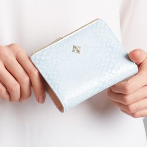 Wholesale Blue small wallet with delicate pattern