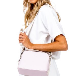 Wholesale Pink and beige handbag with wide strap