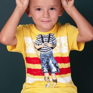 Wholesale Yellow t-shirt for boy with print