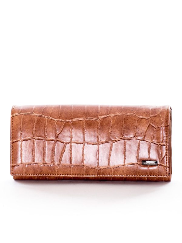 Wholesale Brown wallet with animal skin motif