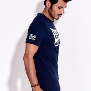 Wholesale EVERLAST Navy blue t-shirt for men with logo print