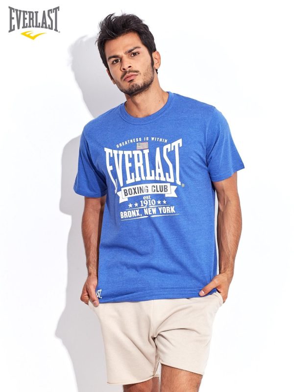 Wholesale EVERLAST Men's Blue T-Shirt with Text Print