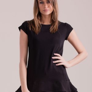 Wholesale Black tunic with layered ruffles