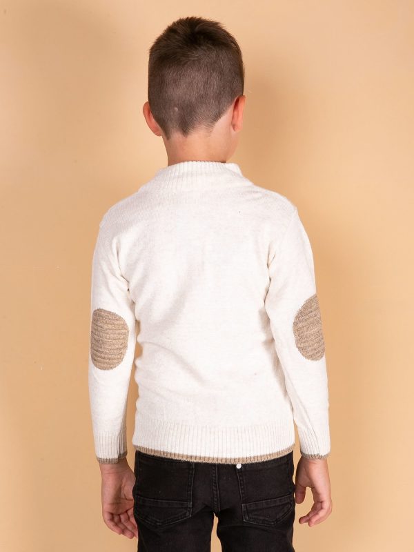 Wholesale Light beige sweater for boy with braided pattern