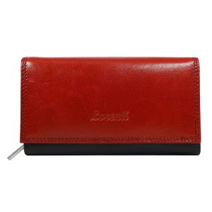 Wholesale Women's classic leather wallet red and black