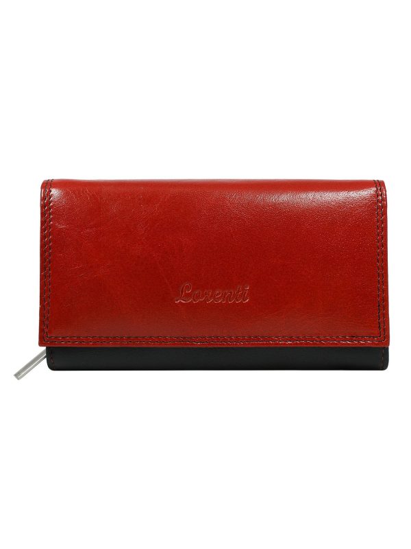 Wholesale Women's classic leather wallet red and black