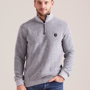 Wholesale Grey Men's Knitted Sweatshirt