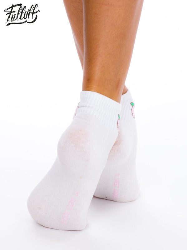 Wholesale FULLOFF Women's White Fruit Socks