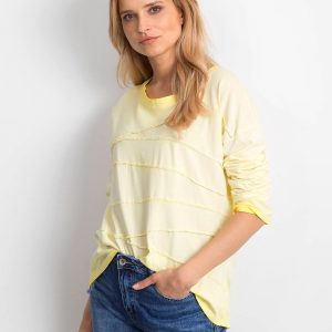 Wholesale Yellow blouse with asymmetrical stitching