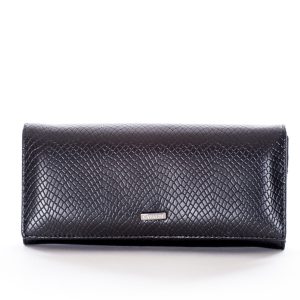 Wholesale Black wallet with animal skin motif