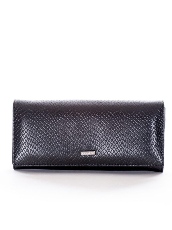 Wholesale Black wallet with animal skin motif