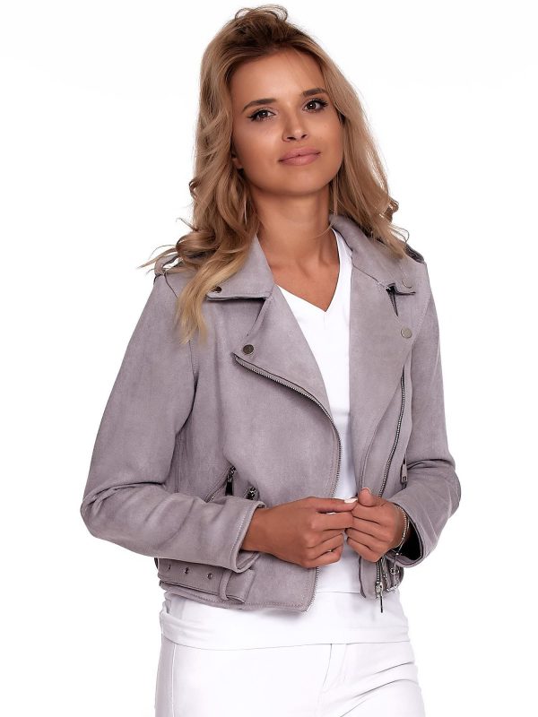 Wholesale Women's Grey Ramone Jacket