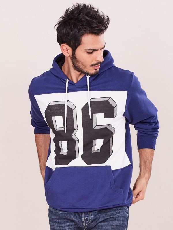 Wholesale Blue Printed Men's Sweatshirt