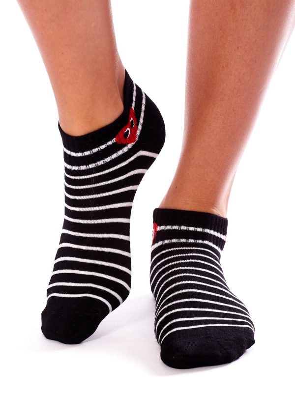 Wholesale Black striped foot socks