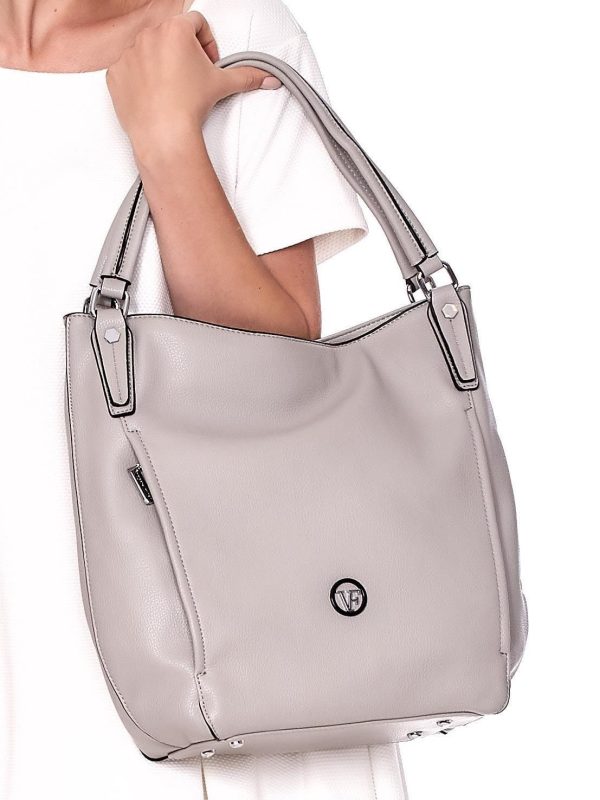 Wholesale Light Grey Large Eco Leather Bag