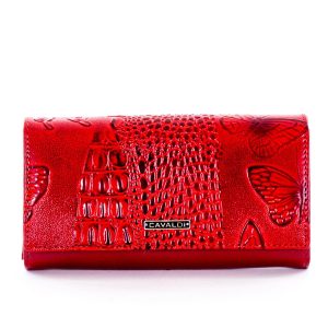 Wholesale Red Wallet in Embossed Animal Designs