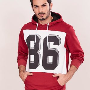 Wholesale Burgundy men's sweatshirt with print