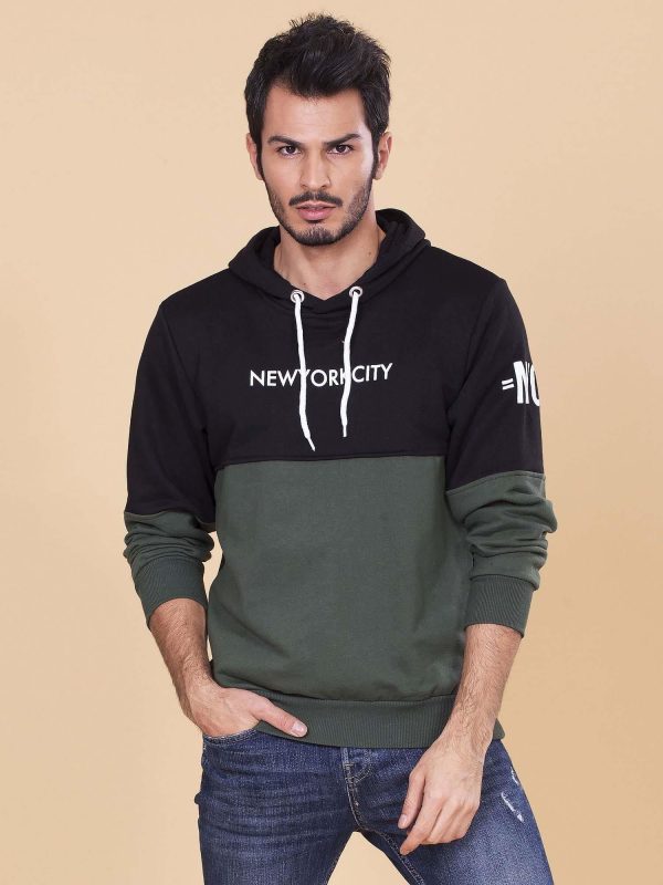 Wholesale Black-khaki hoodie for men