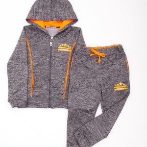 Wholesale Gray-orange sweatshirt set for children