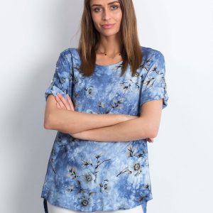 Wholesale Dark blue floral tunic