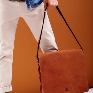 Wholesale Brown Genuine Leather Men's Shoulder Bag