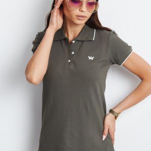 Wholesale Khaki Butterfly Polo Shirt