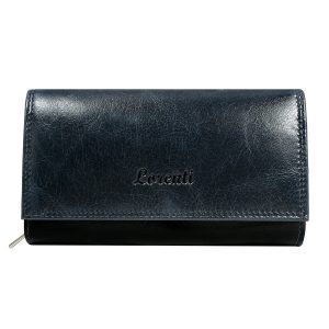 Wholesale Women's classic leather wallet navy blue