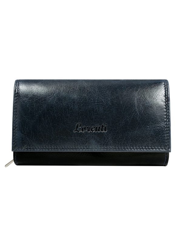 Wholesale Women's classic leather wallet navy blue