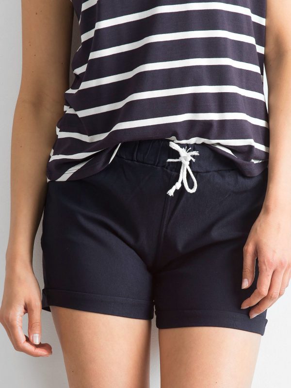 Wholesale Navy blue shorts with stripes