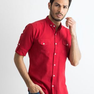 Wholesale Burgundy cotton shirt for men