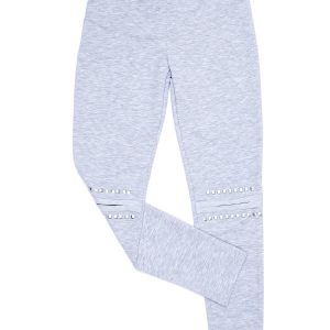 Wholesale Light gray leggings for girl with application on the knees