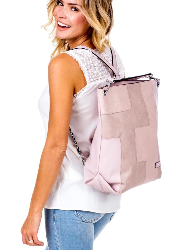 Wholesale Light Pink Backpack Bag with Detachable Harness