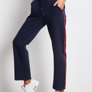 Wholesale Navy blue sweatpants with stripes