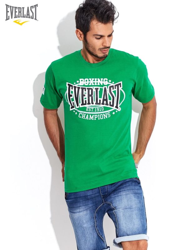 Wholesale EVERLAST Men's Green T-Shirt with Sport Print