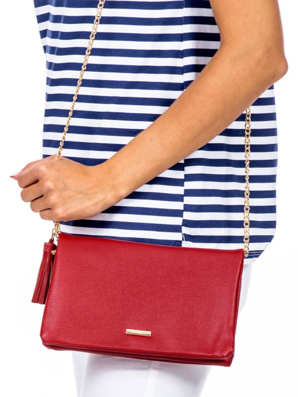 Wholesale Soft red handbag with tasseel