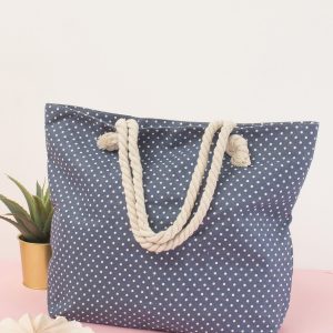 Wholesale Navy blue large polka dot bag