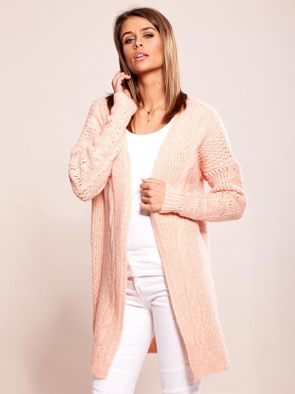 Wholesale Pink cardigan without clasp